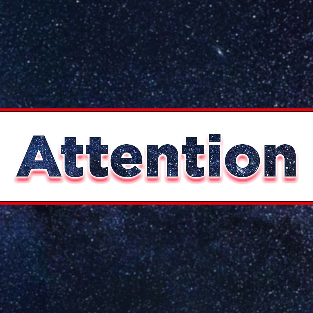 "Attention" with star background